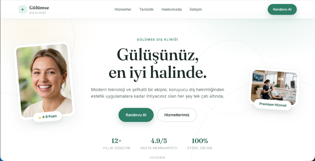 Gülümse Diş Kliniği Örnek Web Sitesi