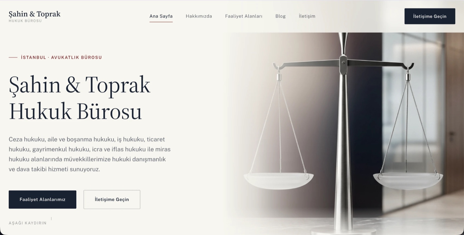 Şahin & Toprak Hukuk Bürosu Örnek Web Sitesi